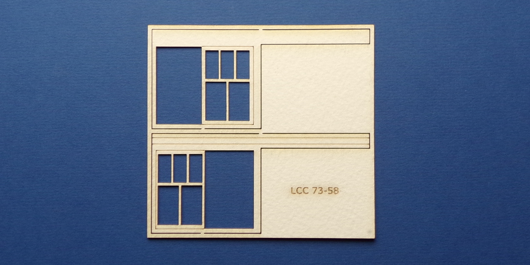 LCC 73-58 O gauge set of windows for LCC 73-15 Set of windows for LCC 73-15.